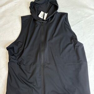 Fabletics Yukon Tunic Hoodie Black 3X Plus Size Sleeveless Zip Vest NWT